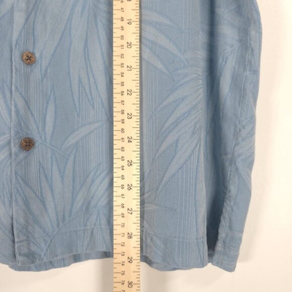 Tommy Bahama SILK Blend SS PALM FERN Print Button up Shirt Textured Size M - Picture 6 of 13
